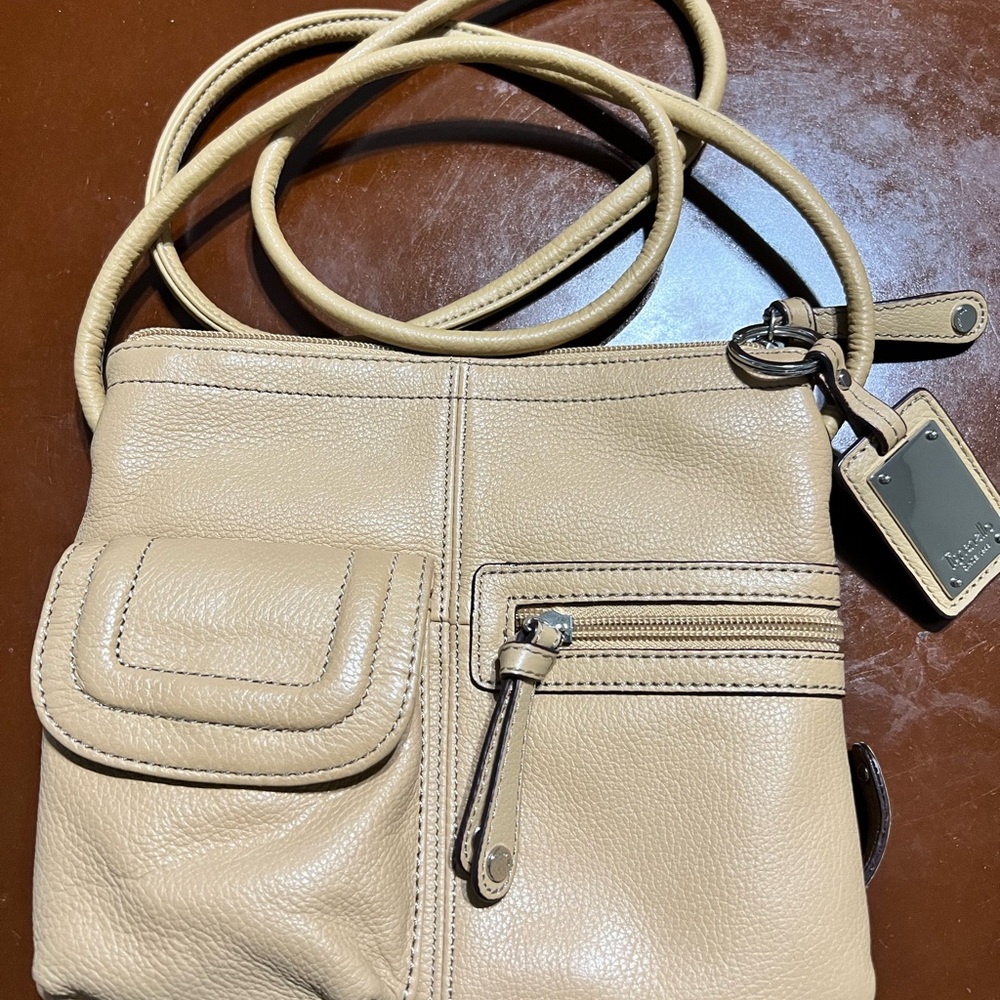 Tignanello Tan Leather Crossbody Bag
